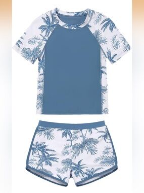 ESHOO Kids Girls Rash Guard Swimsuit 2-Piece  UPF 50+  1012/bb5